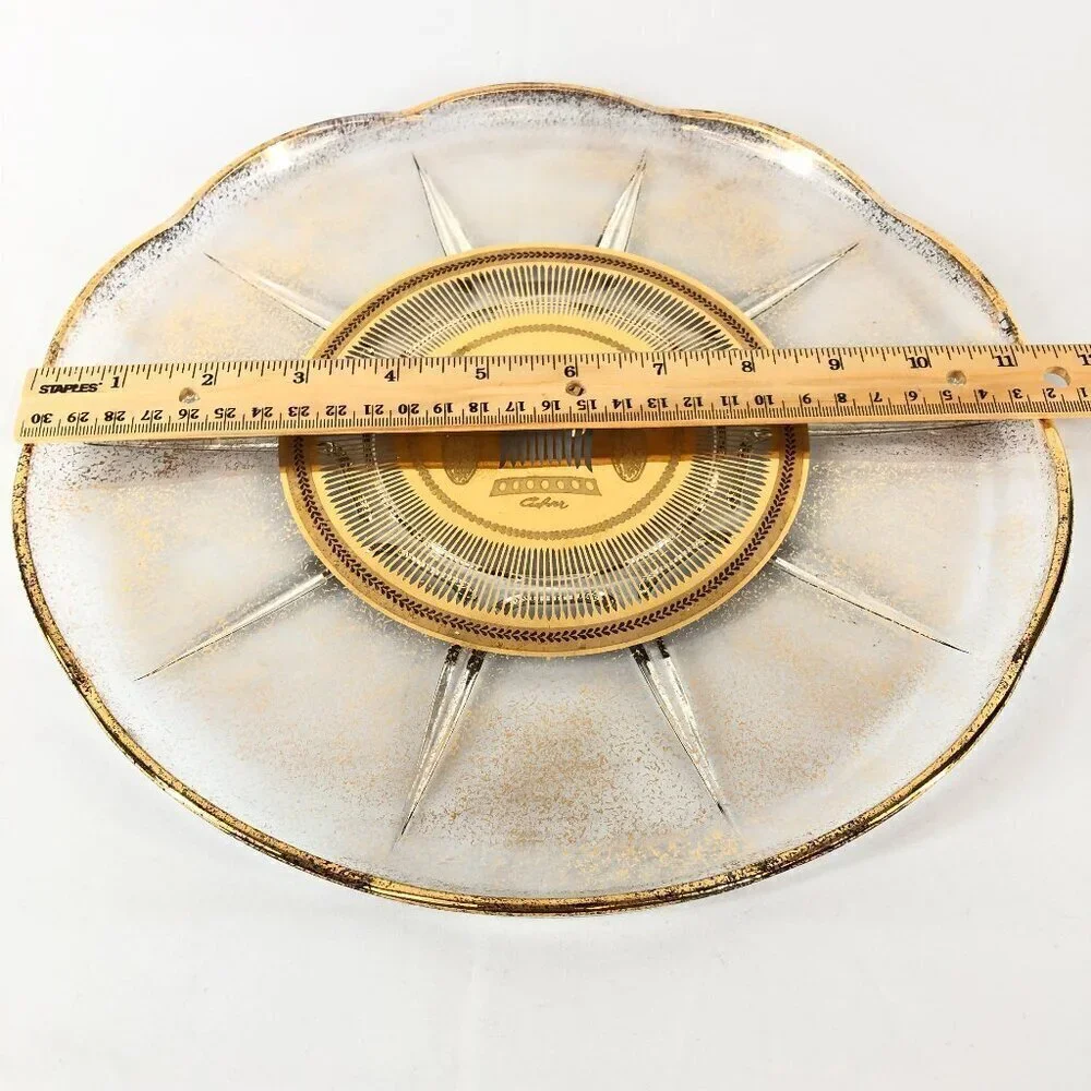 Vintage Culver, Ltd 22k Gold Festival Pattern 11 1/2 Inch Platter